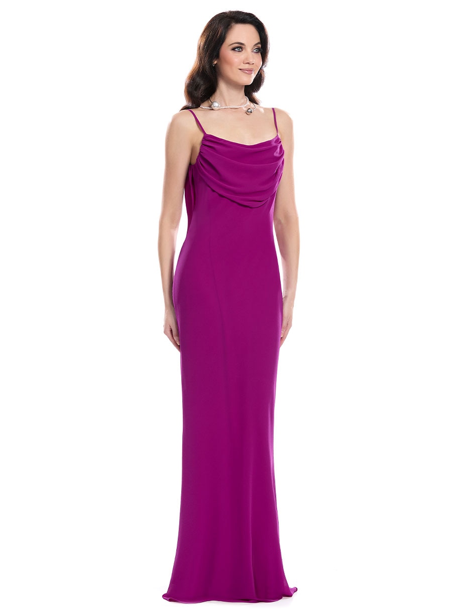 Vestido largo de fiesta escote regular 3