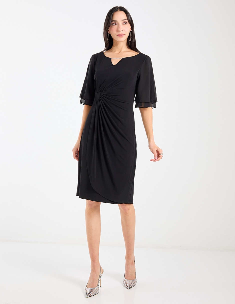 Vestido 3/4 de fiesta escote V 2
