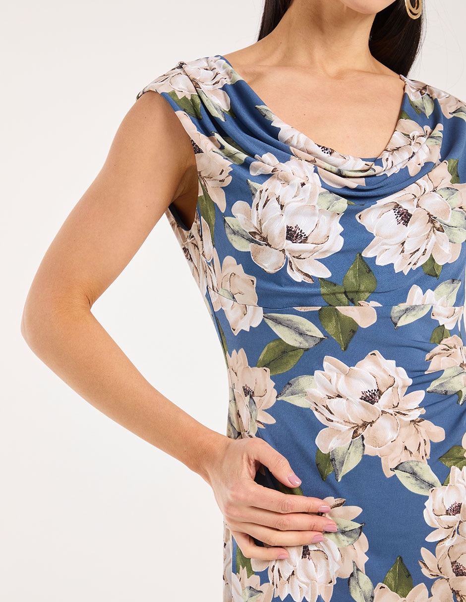 Vestido midi de fiesta escote redondo 4