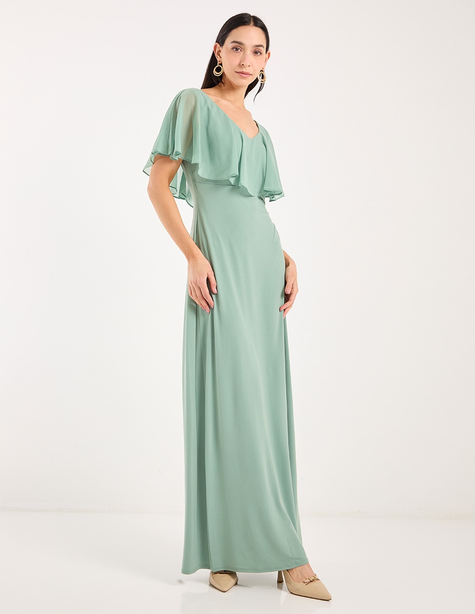 Vestido largo de fiesta escote V 3
