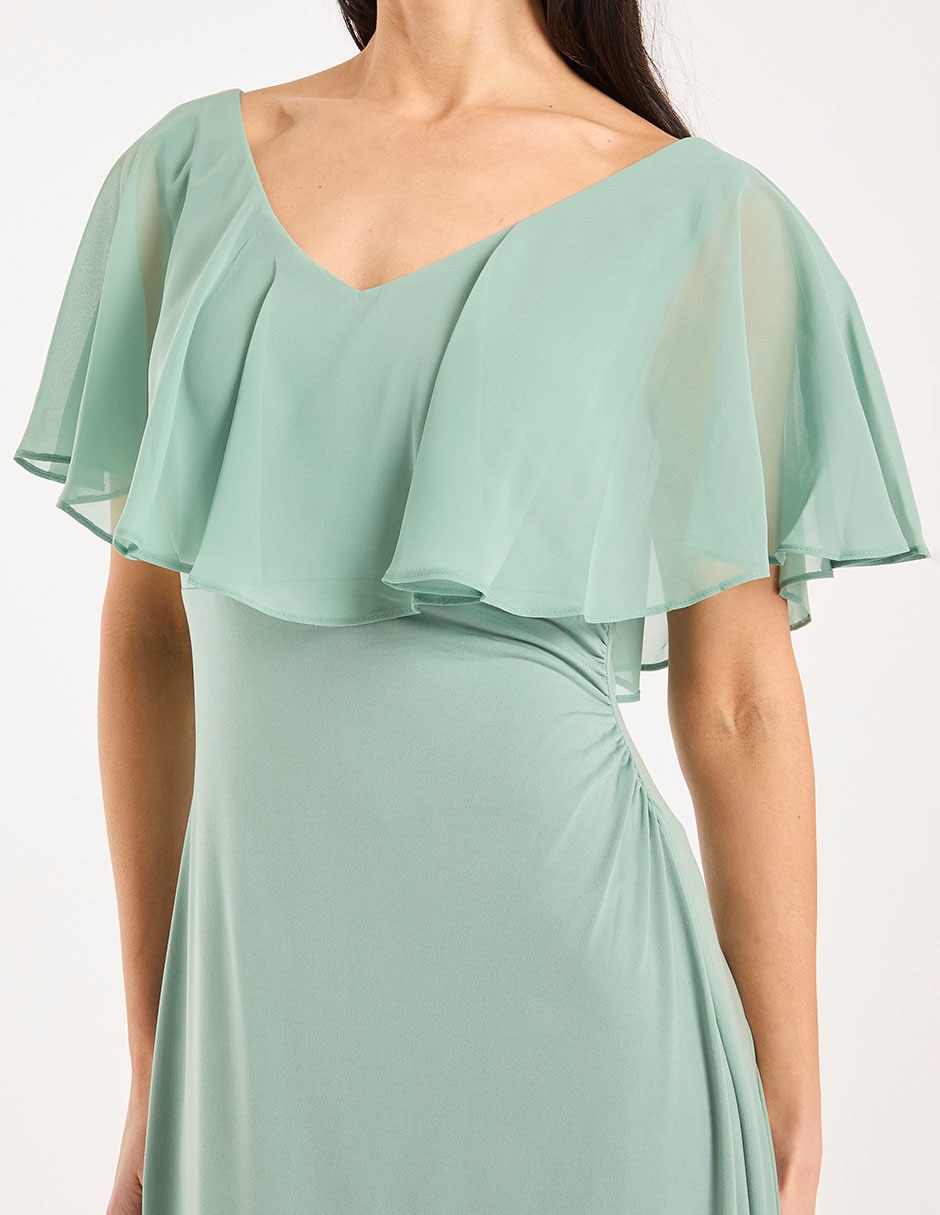 Vestido largo de fiesta escote V 4