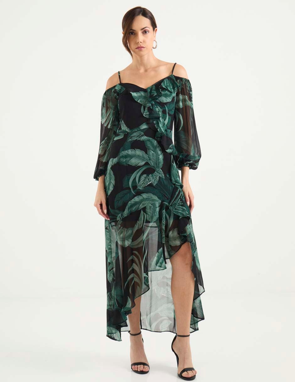 Vestido largo de fiesta Guess escote bardot Liverpool