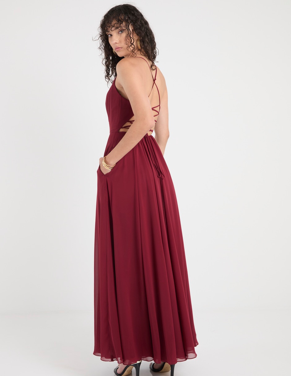 Vestido maxi de fiesta escote V 2