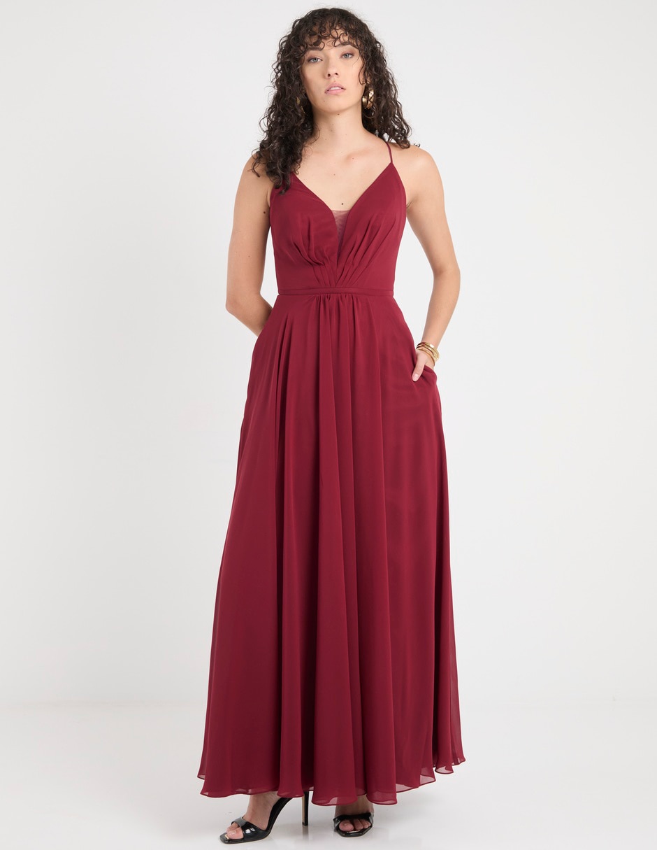 Vestido maxi de fiesta escote V 3