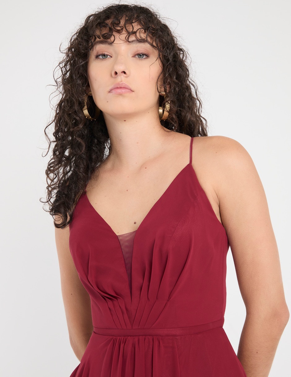 Vestido maxi de fiesta escote V 4