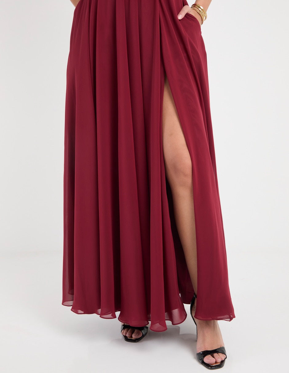 Vestido maxi de fiesta escote V 5