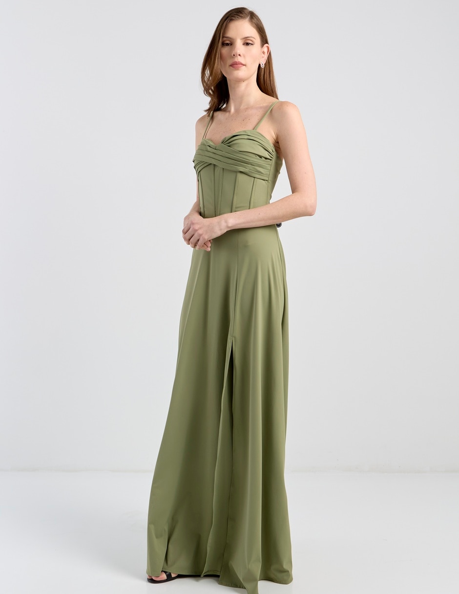 Vestido maxi de fiesta escote corazón 2