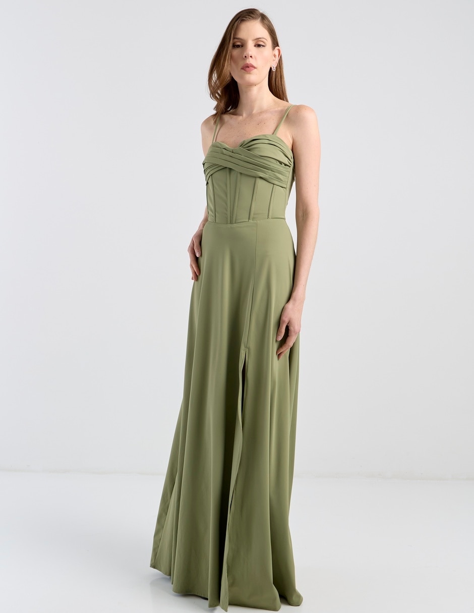 Vestido maxi de fiesta escote corazón 3
