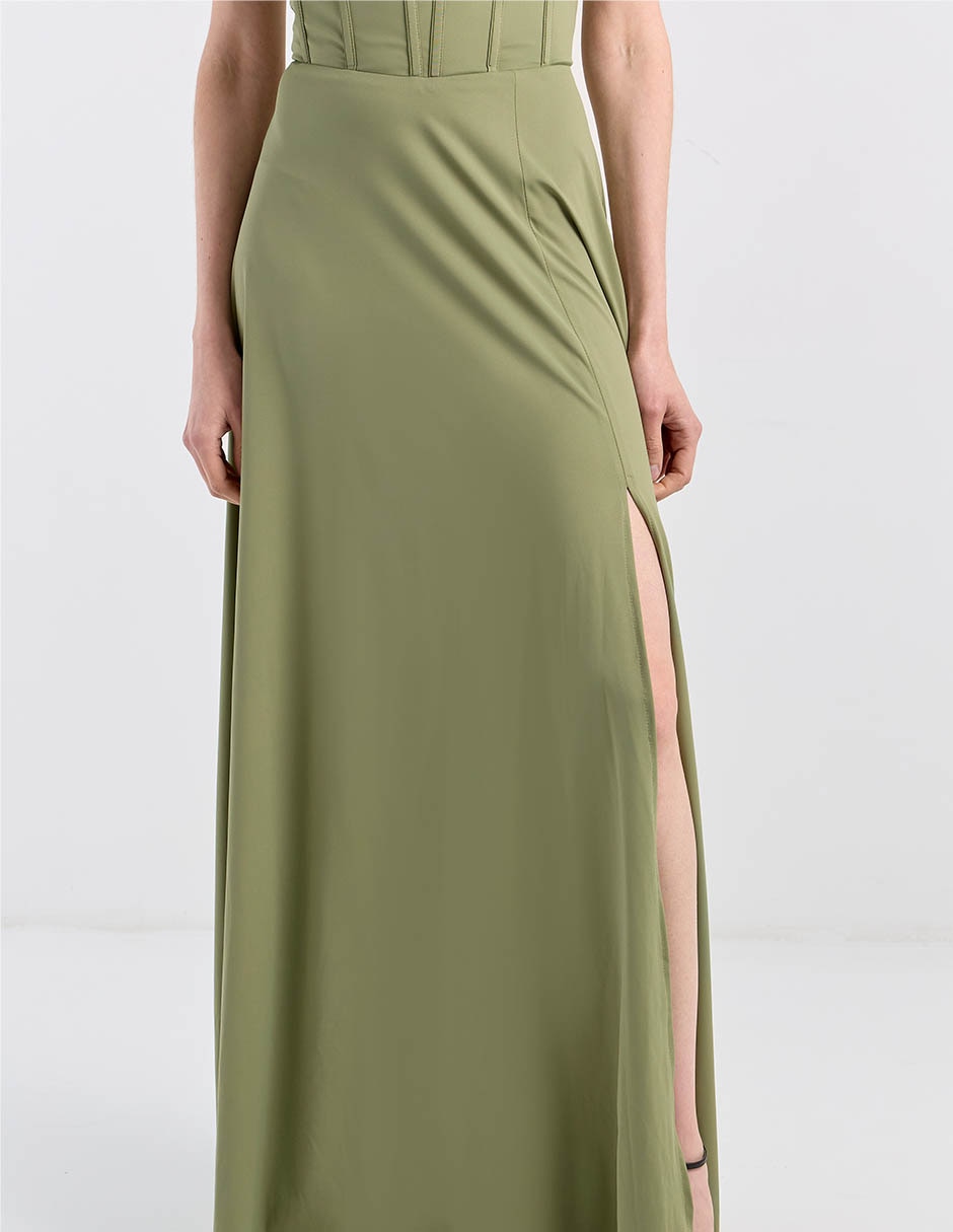 Vestido maxi de fiesta escote corazón 5