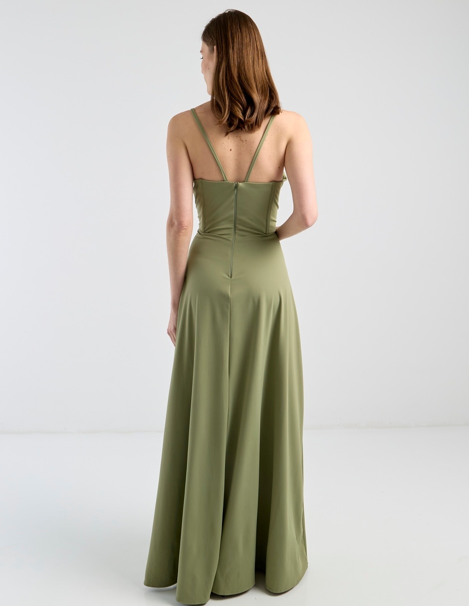 Vestido maxi de fiesta escote corazón 6