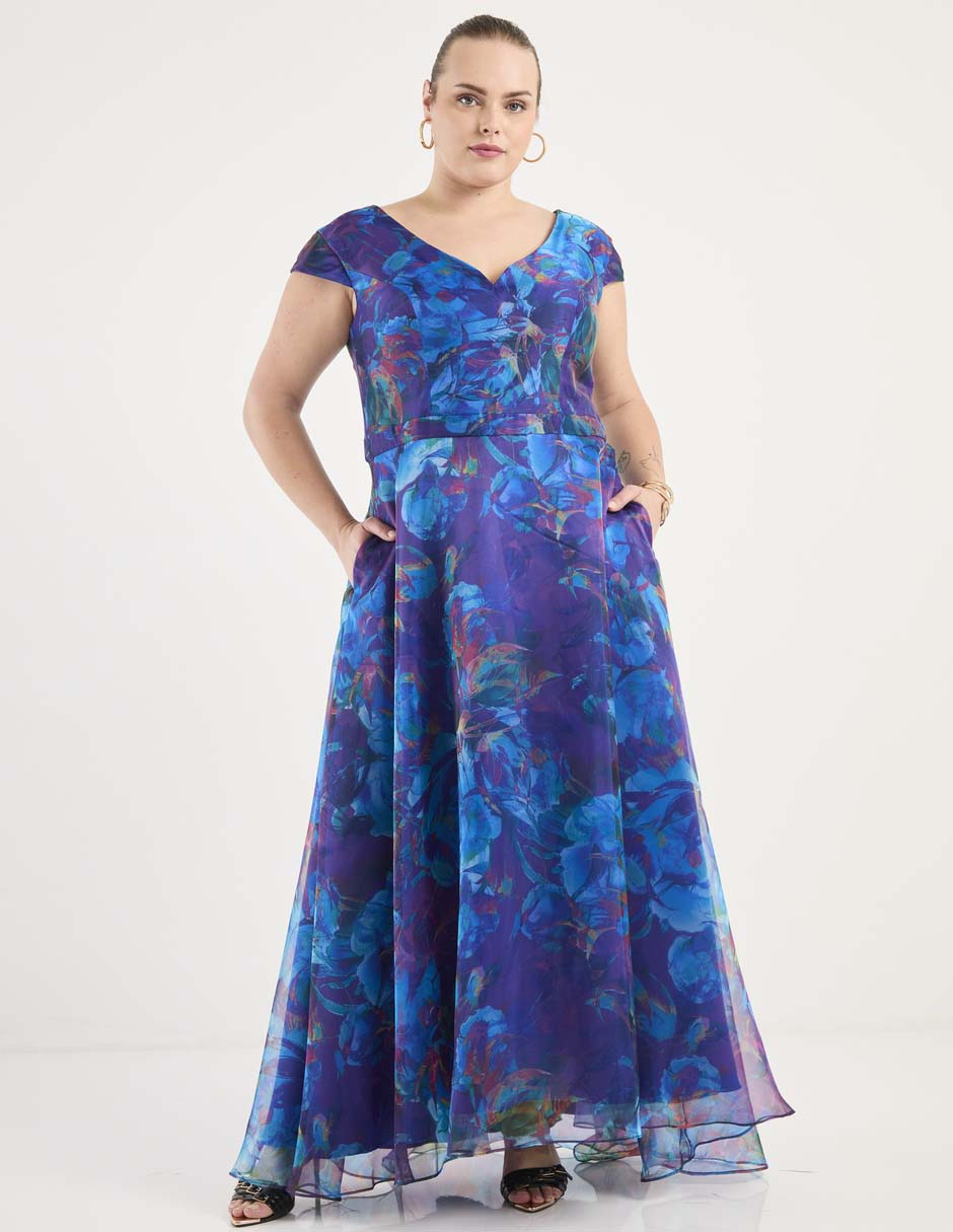 Vestido maxi de fiesta escote V Vestido maxi de fiesta escote V