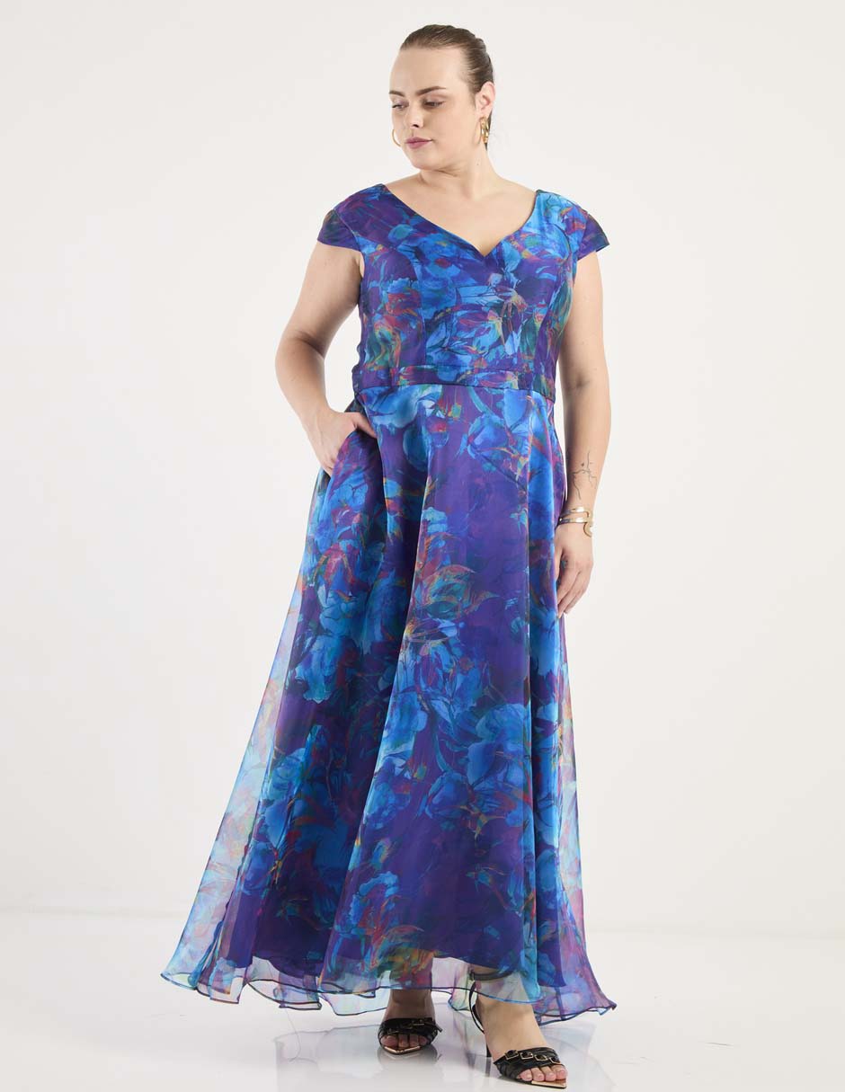 Vestido maxi de fiesta escote V 3
