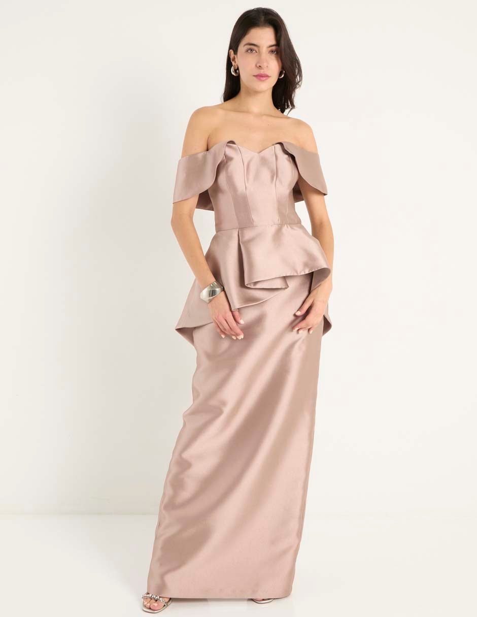 Vestido maxi de fiesta escote corazón 1