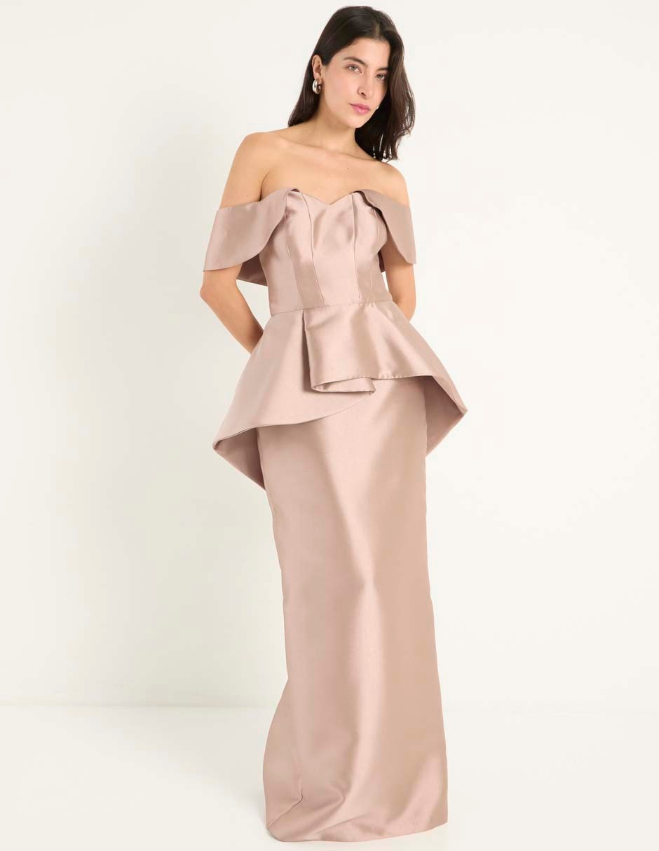 Vestido maxi de fiesta escote corazón 3