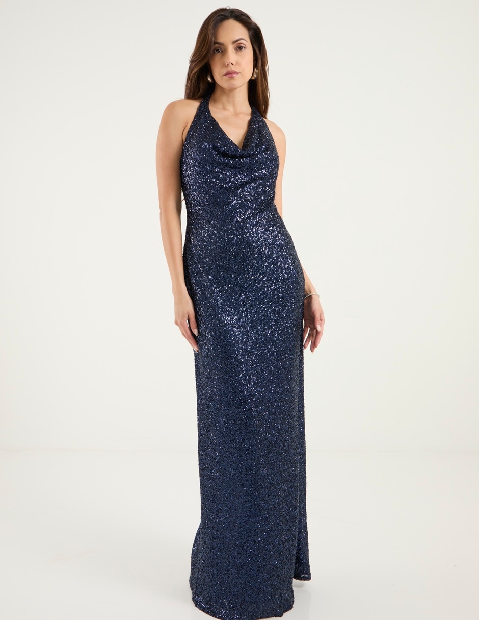 Vestido maxi de fiesta Mia Paluzzi escote v Venta Especial