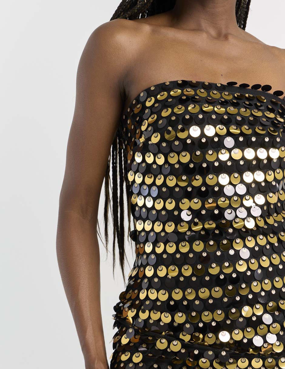 Vestido mini de fiesta escote bardot 4