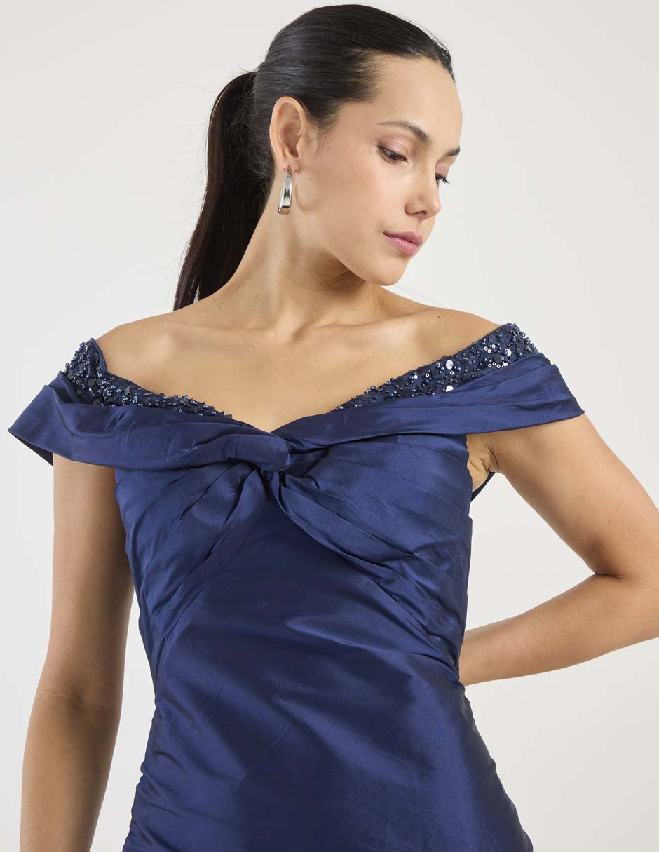 Vestido maxi de fiesta escote V 4