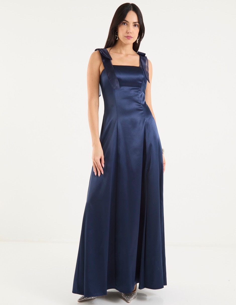 Vestido maxi de fiesta escote cuadrado 3