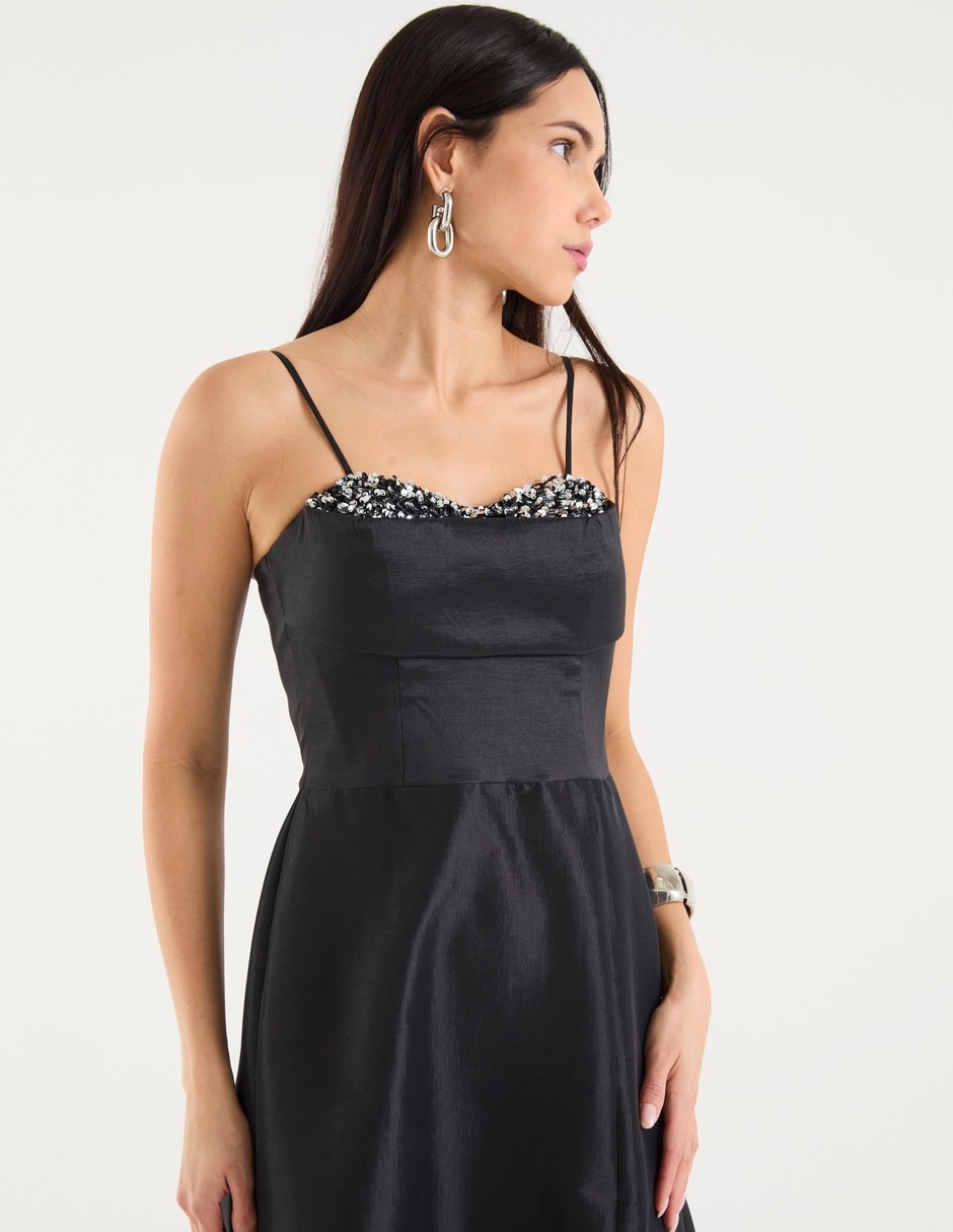 Vestido maxi de fiesta escote corazón 4