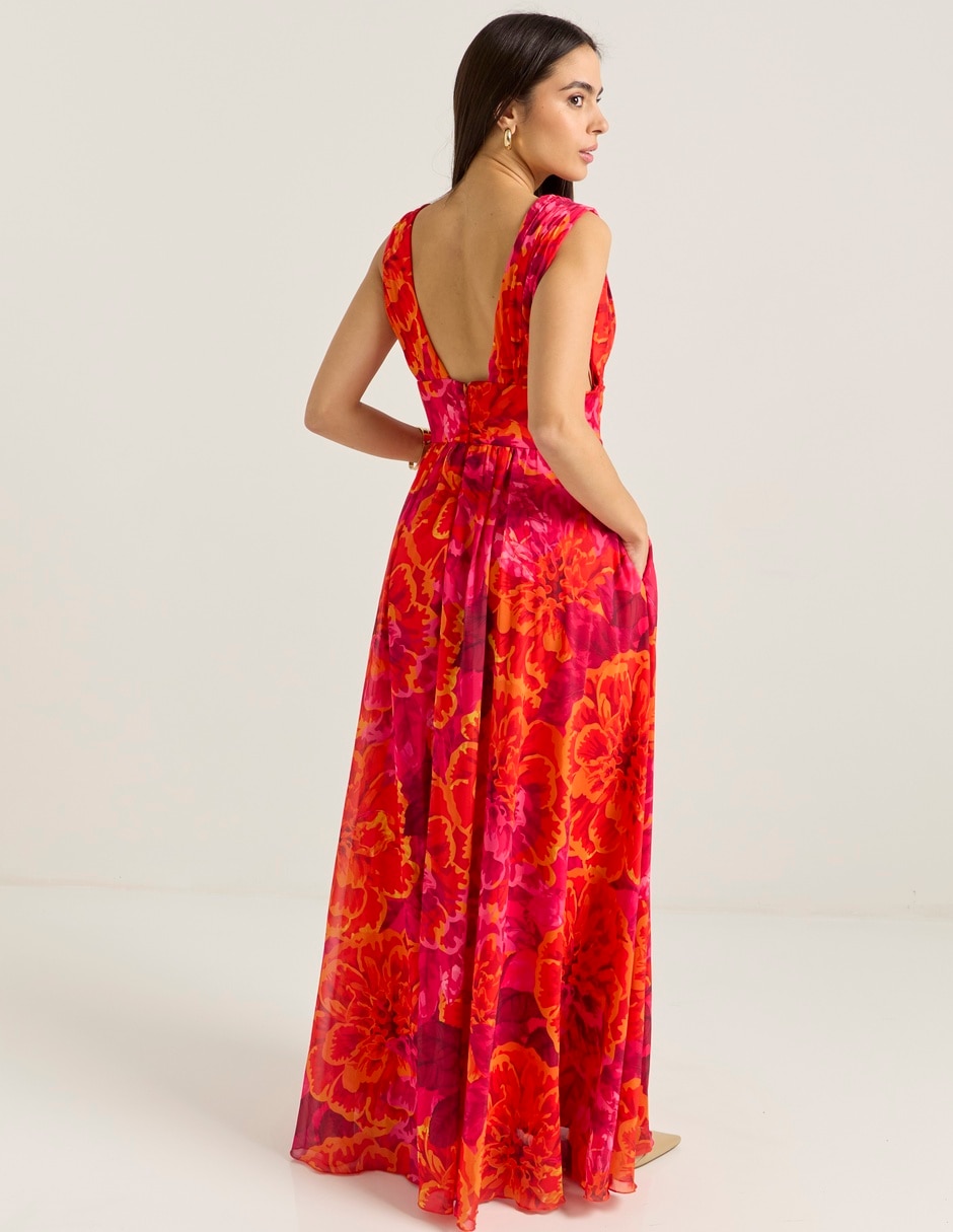 Vestido maxi de fiesta escote V 2