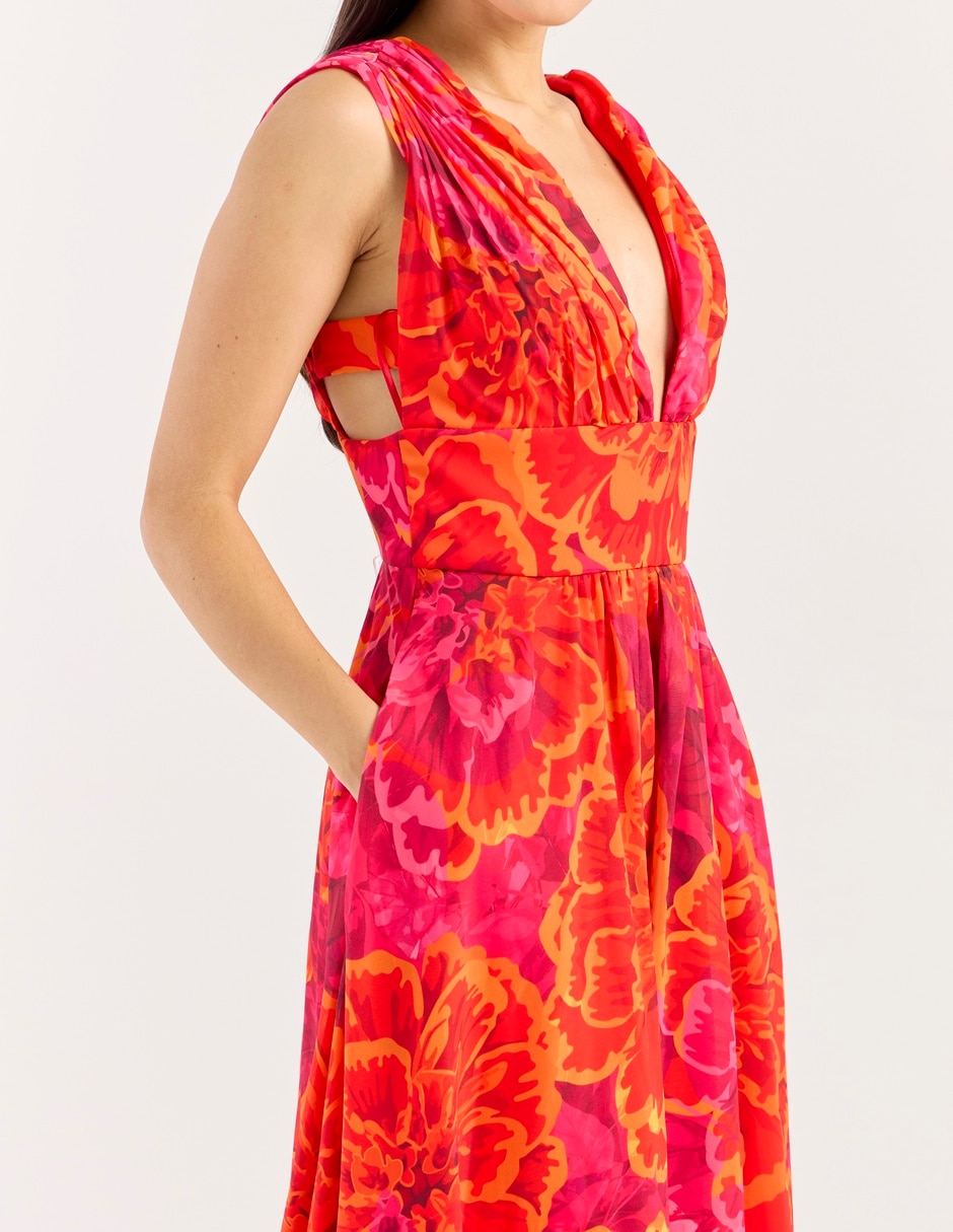 Vestido maxi de fiesta escote V 4