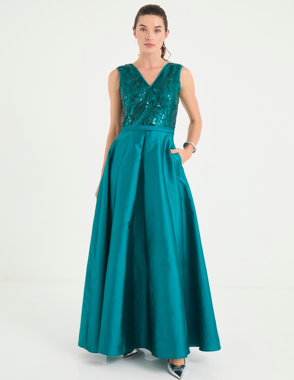 Vestido maxi de fiesta escote V Vestido maxi de fiesta escote V