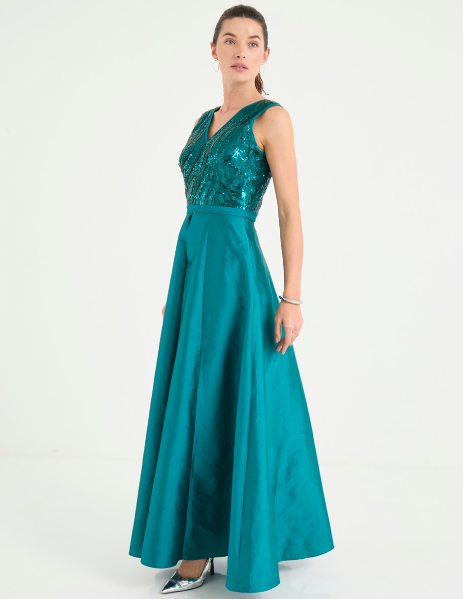 Vestido maxi de fiesta escote V 3