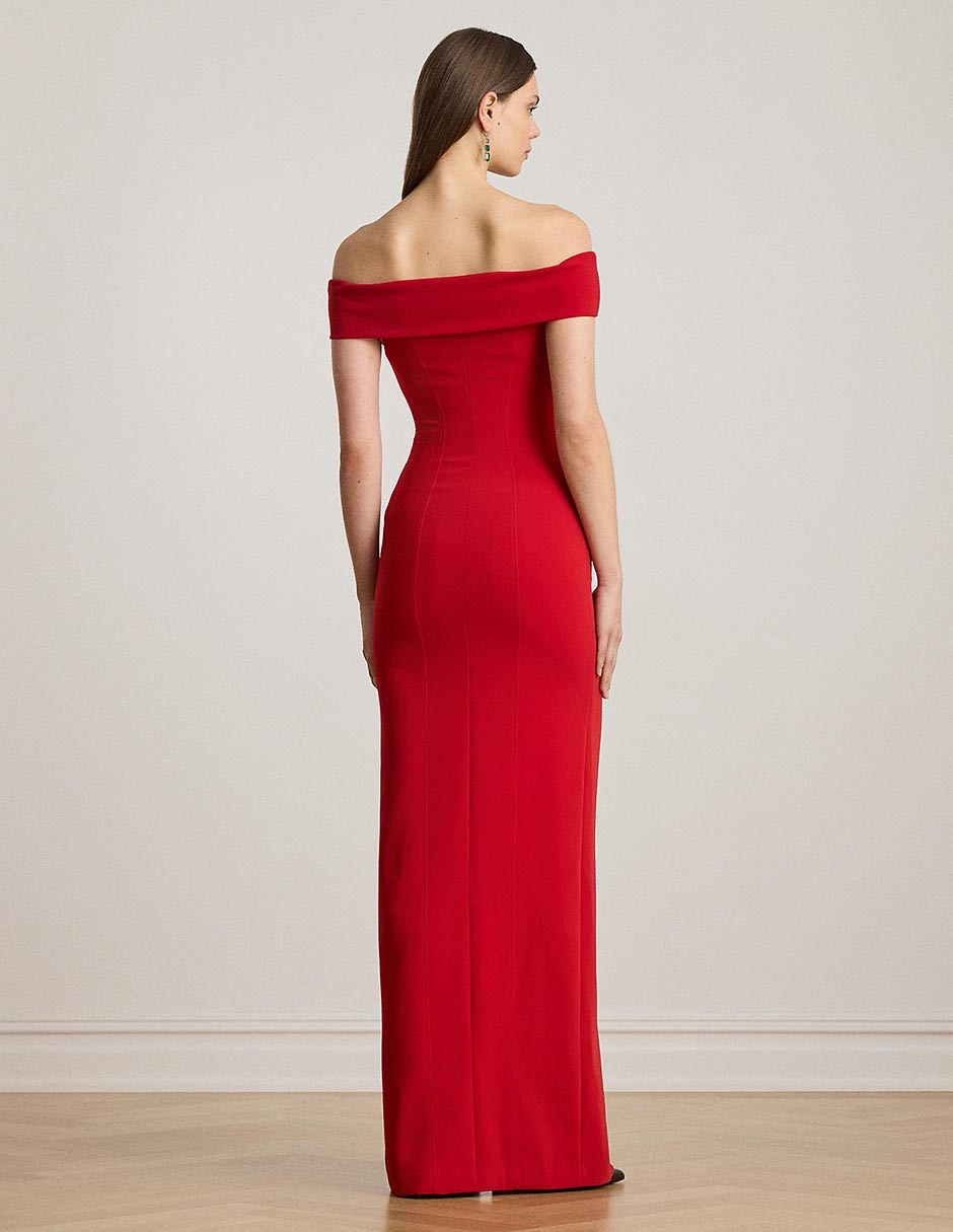 Vestido maxi de fiesta escote bardot 2