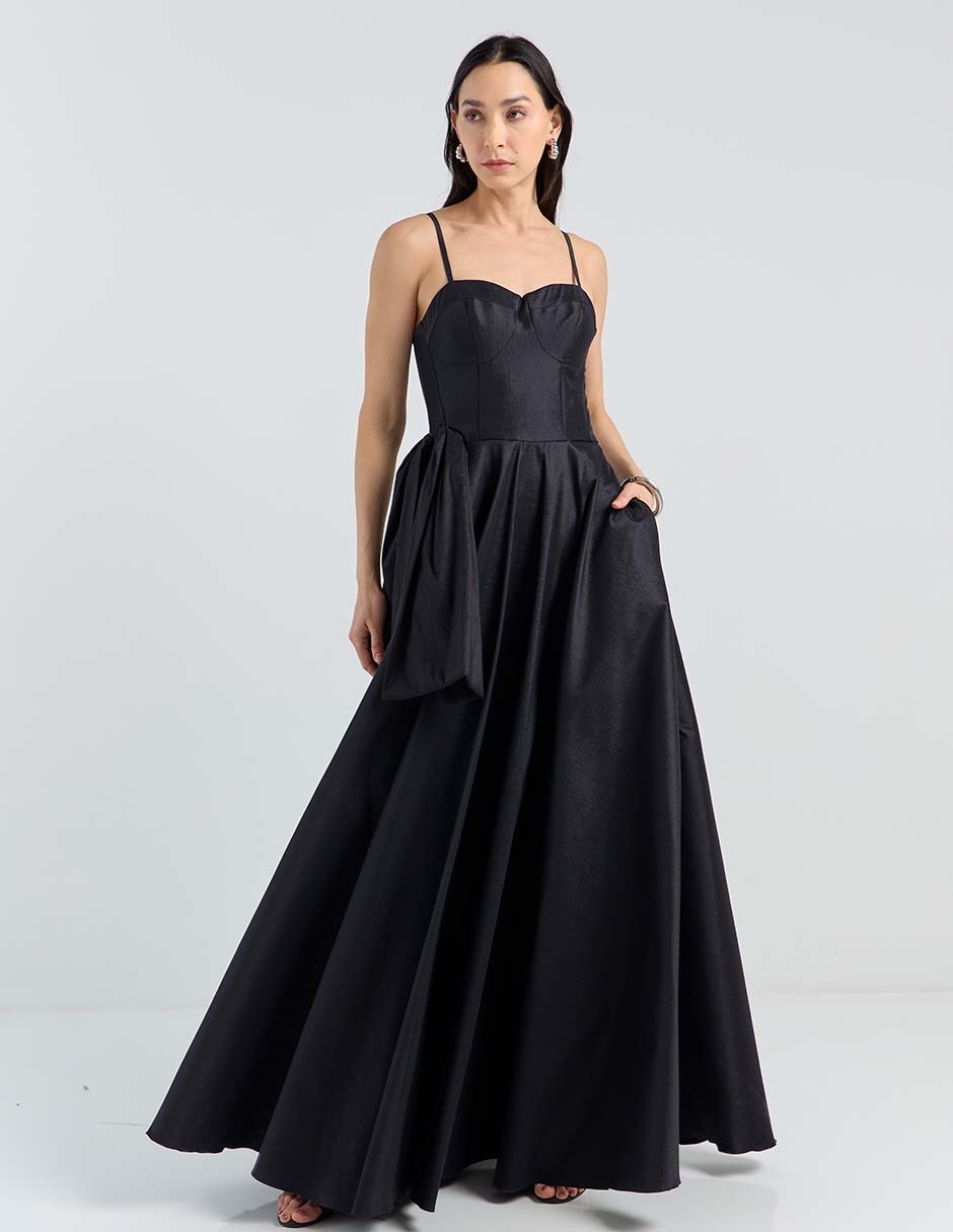 Vestido maxi de fiesta escote corazón 3