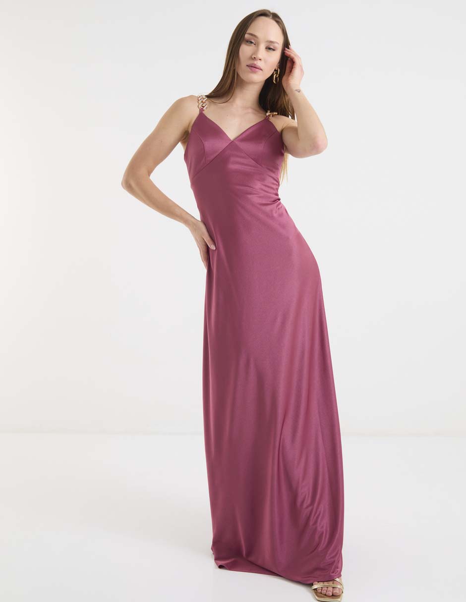 Vestido maxi de fiesta escote V 3
