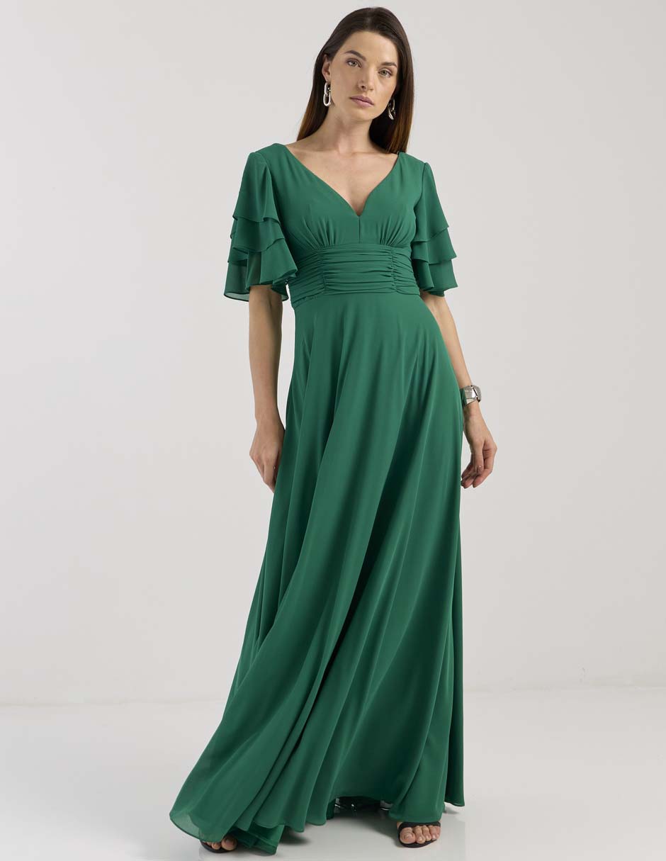 Vestido largo de fiesta escote V 3