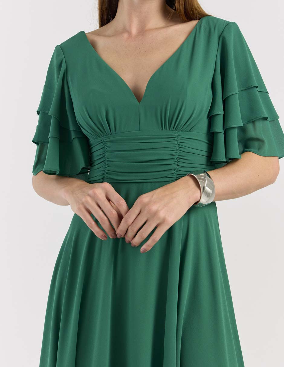 Vestido largo de fiesta escote V 4