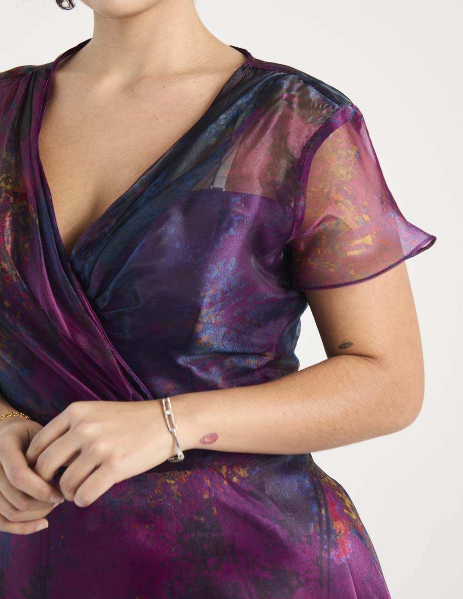 Vestido maxi de fiesta escote V 4