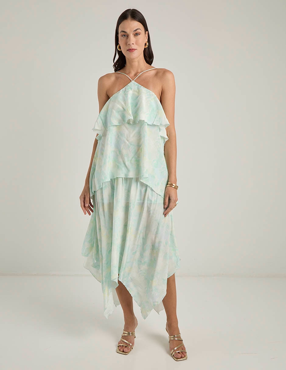Vestido midi de fiesta espalda abierta Vestido midi de fiesta espalda abierta