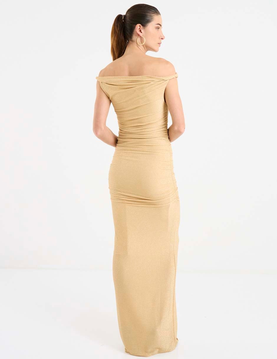 Vestido Maxi de fiesta escote bardot 2