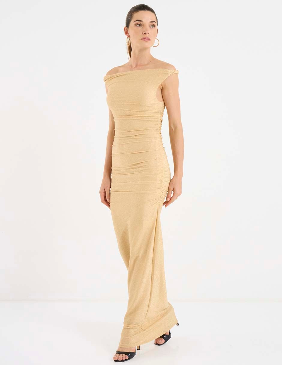 Vestido Maxi de fiesta escote bardot 3