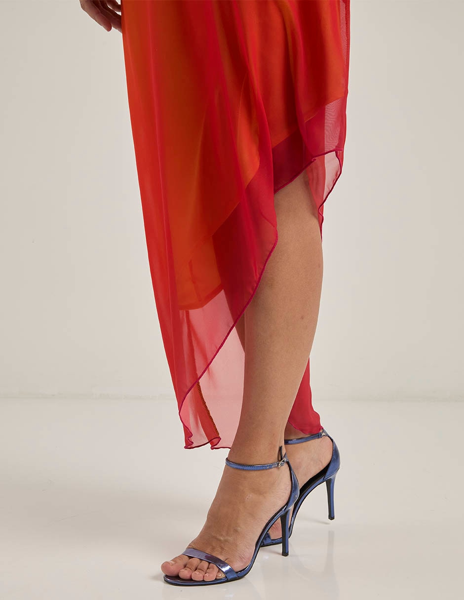 Vestido midi de fiesta escote medio 5