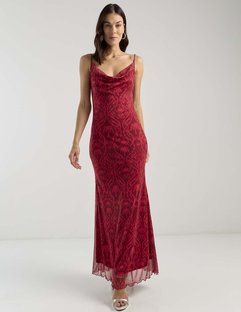 Vestido largo de fiesta escote bajo 3