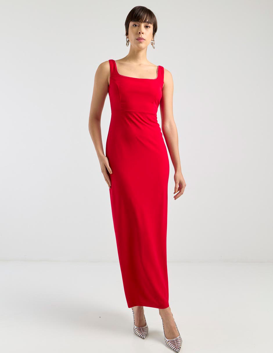 Vestido largo de fiesta escote cuadrado Vestido largo de fiesta escote cuadrado