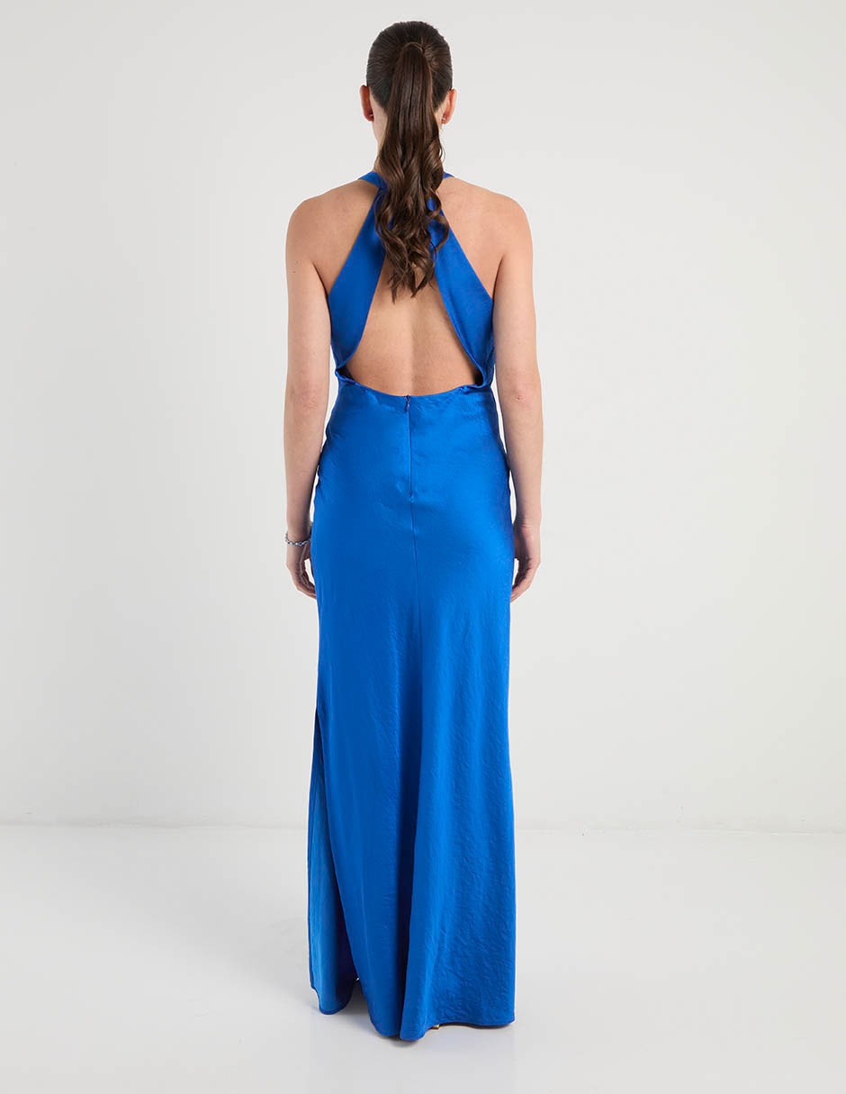 Vestido maxi de fiesta escote espalda abierta 6