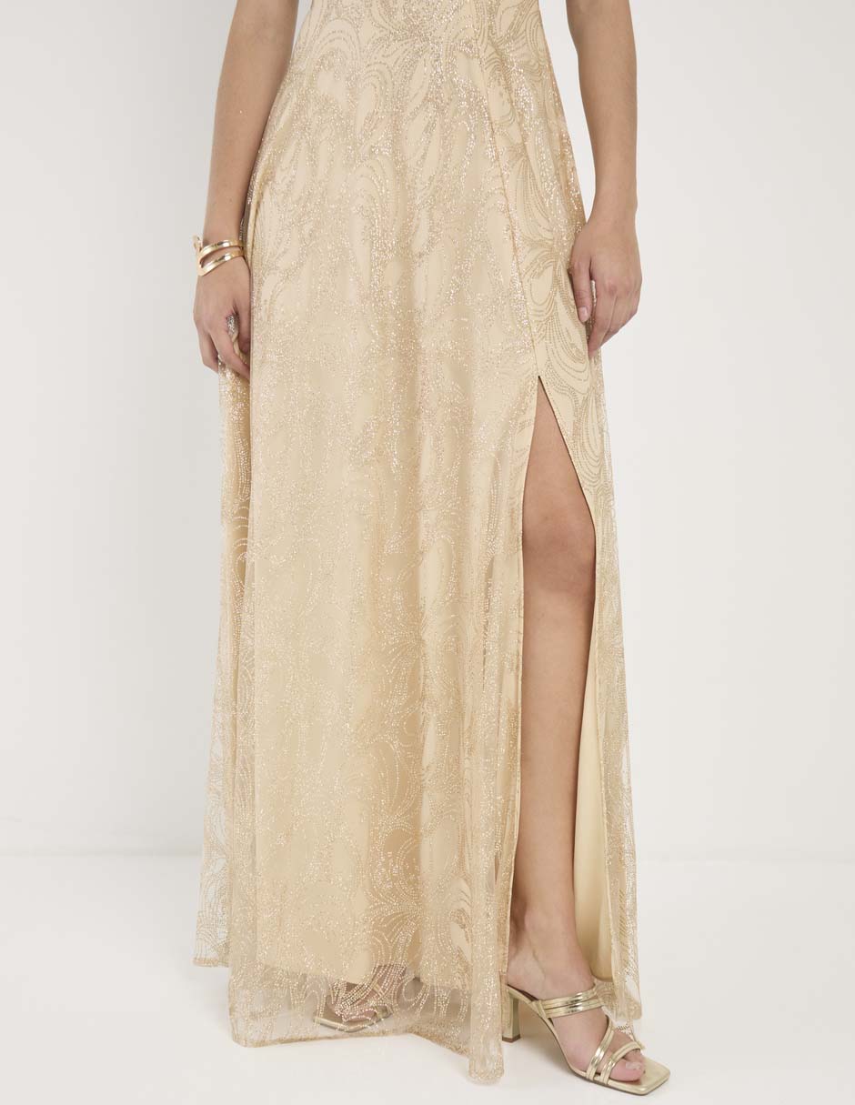 Vestido maxi de fiesta escote V 5