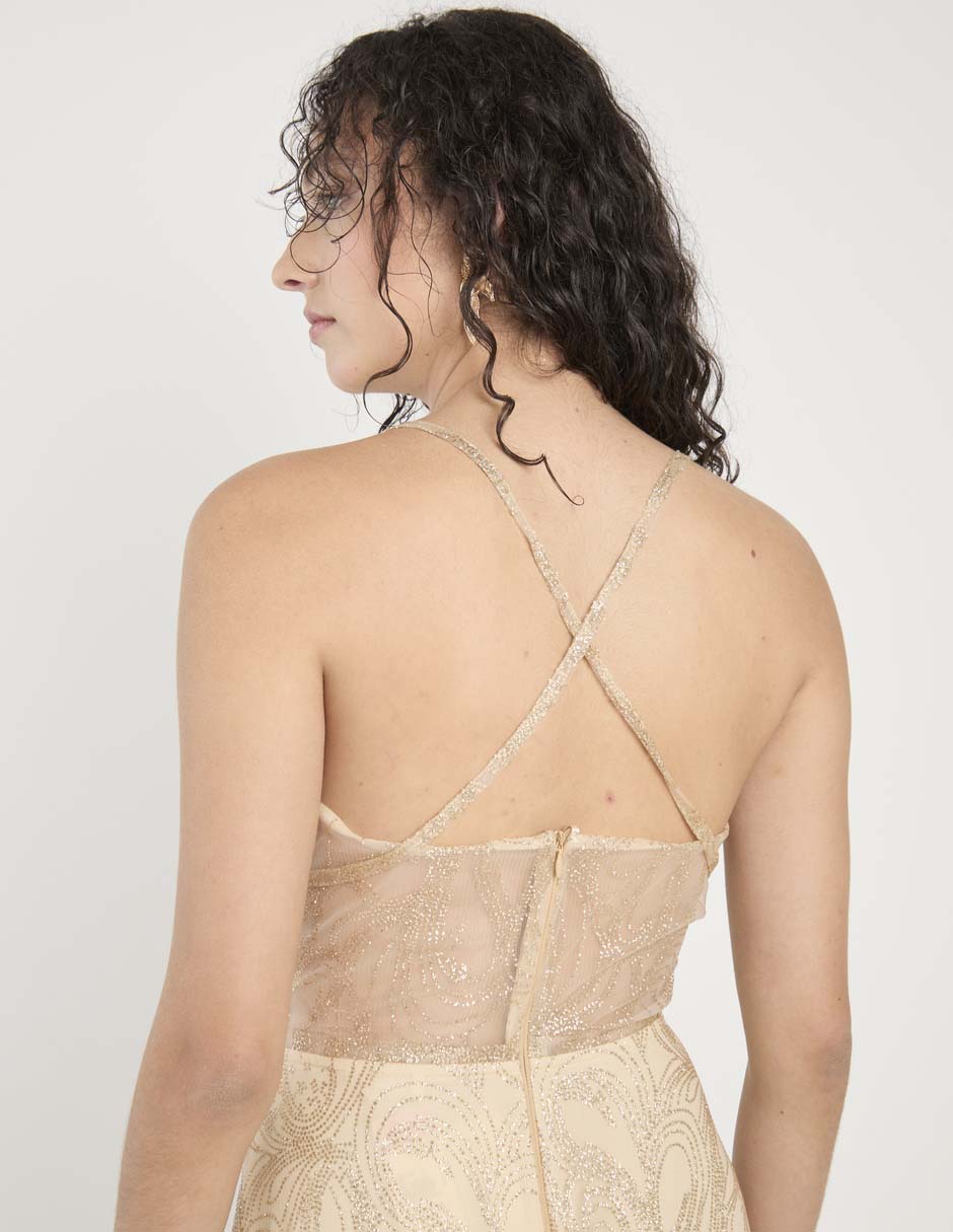 Vestido maxi de fiesta escote V 6
