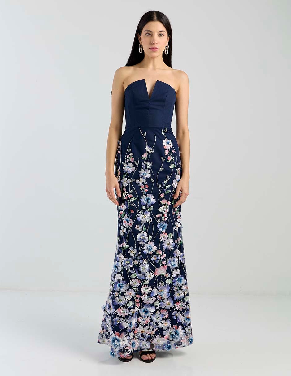Vestido maxi de fiesta escote V