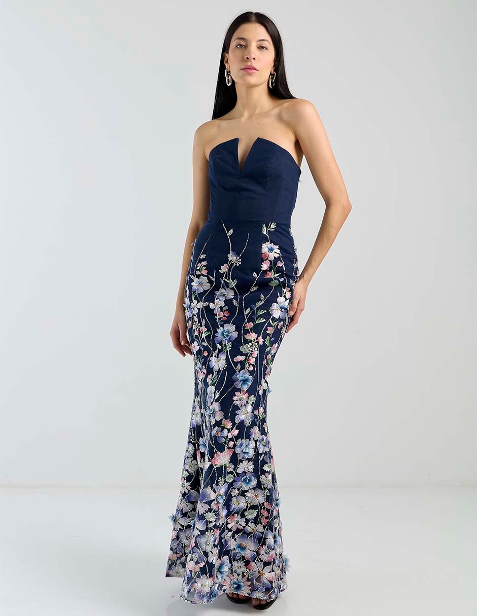 Vestido maxi de fiesta escote V 3