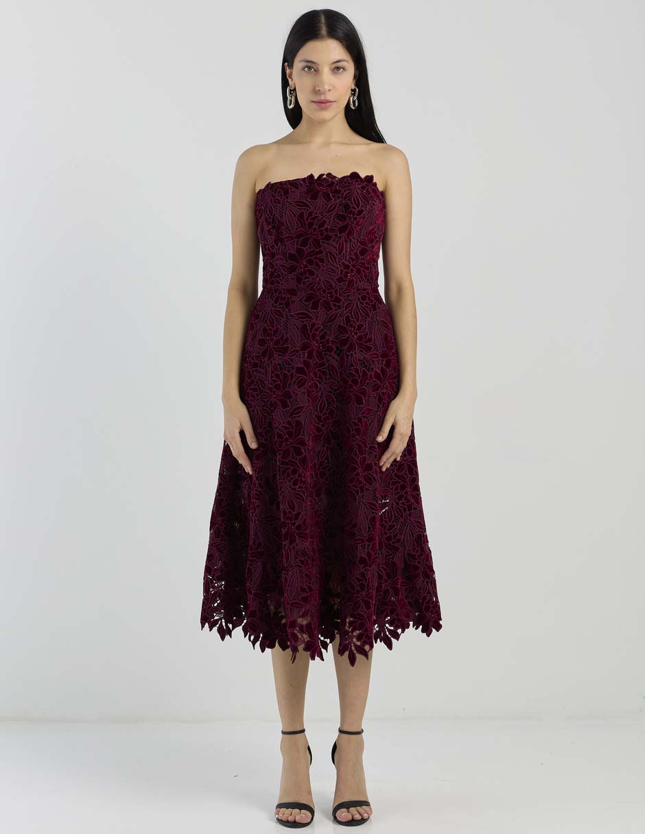 Vestiido midi de fiesta escote medio Vestiido midi de fiesta escote medio