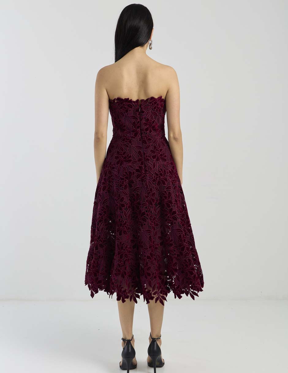 Vestiido midi de fiesta escote medio 2