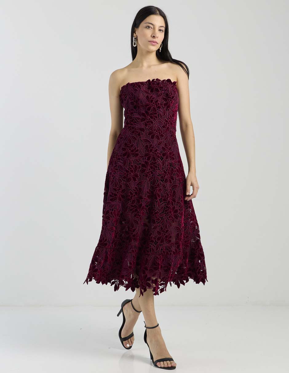 Vestiido midi de fiesta escote medio 3