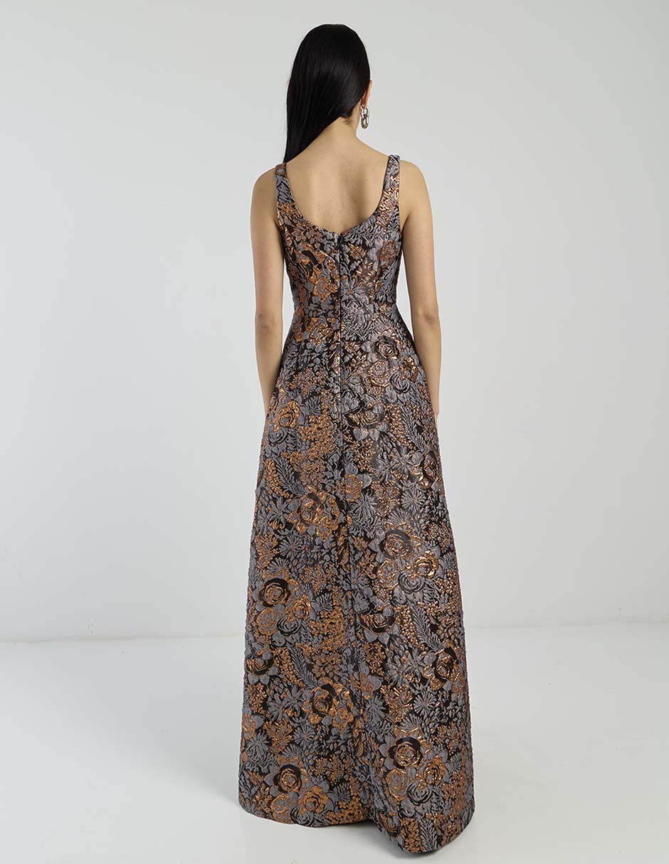Vestido maxi de fiesta escote cuadrado 2