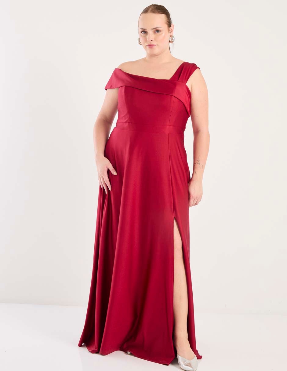 Vestido maxi de fiesta escote bardot
