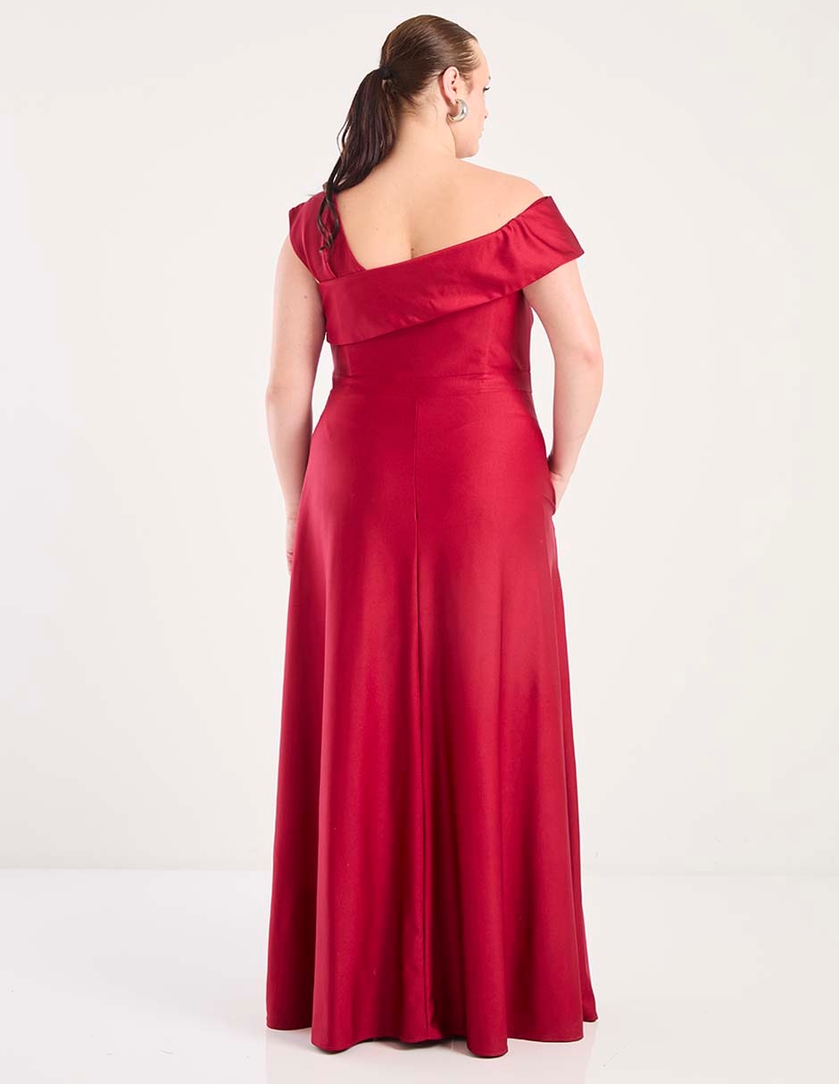 Vestido maxi de fiesta escote bardot 2
